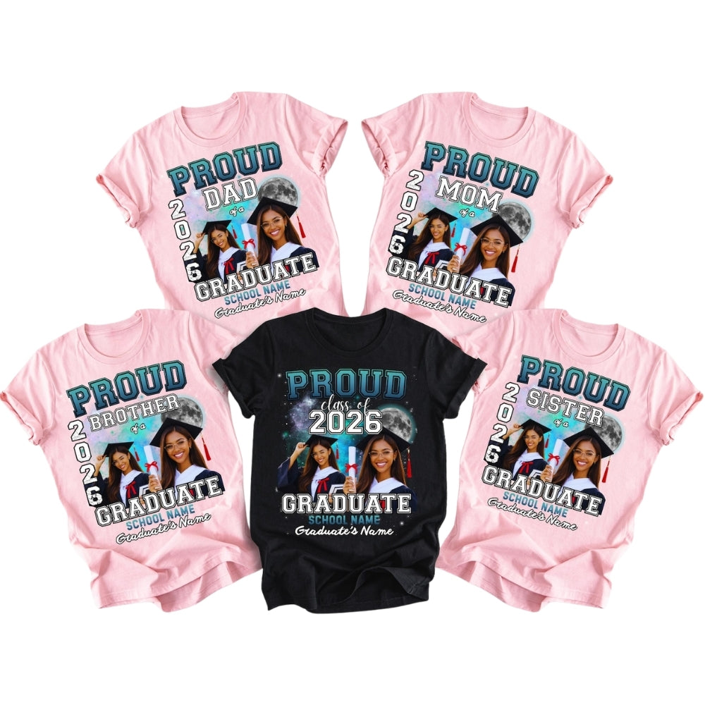 Custom Photo Graduation Matching Family T Shirts, Personalized Graduation Family Shirts ET0537