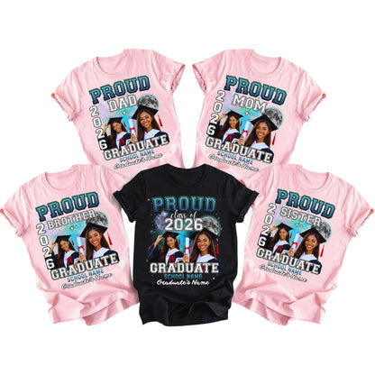 Custom Photo Graduation Matching Family T Shirts, Personalized Graduation Family Shirts ET0537