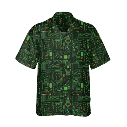 Circuit Board Computer Men's Hawaiian Shirts, Computer Hawaiian Shirt For Coder HE0250