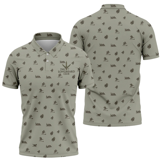 The Longbeard Club Men's Turkey Huting Golf Polo Shirt, Hunting Turkey Golf Shirts GZ0301