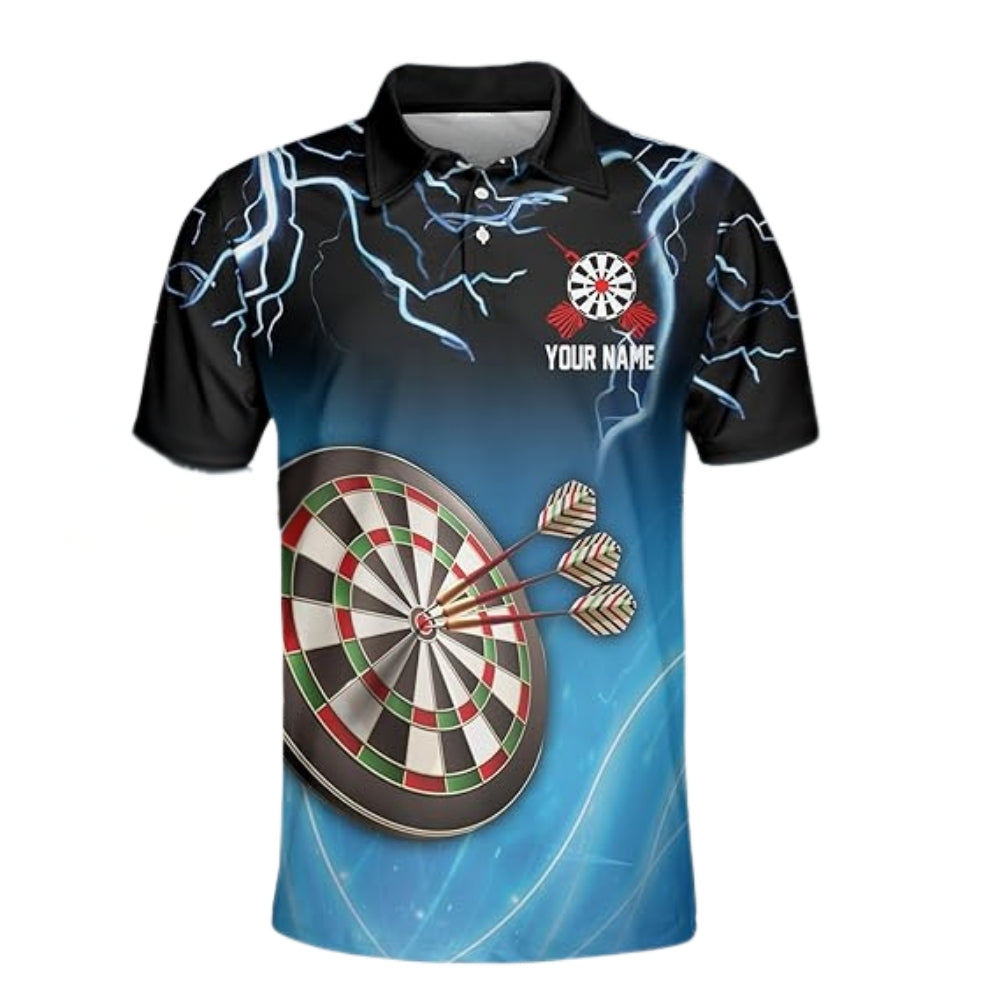 Darts And Beer That's Why I'm Here Custom Blue Darts Polo Shirt For Mens, Custom Funny Beer Darts Team Shirts DZ0014