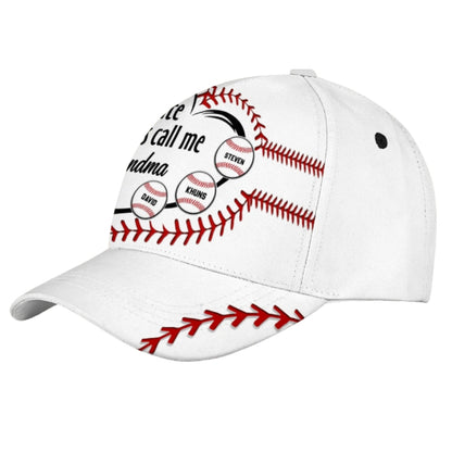 My Favourite Players Call Me Grandma Custom Baseball 3D Printed Cap With Kid Names, Custom Baseball Cap Hat For Mother Day CP0482