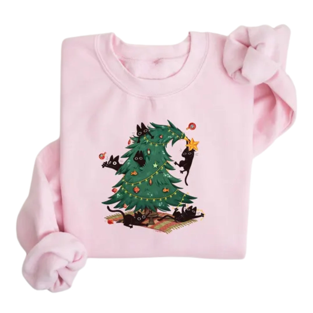 Funny Cat Christmas Sweatshirt, Cat Lover Christmas Sweatshirt 2D0582