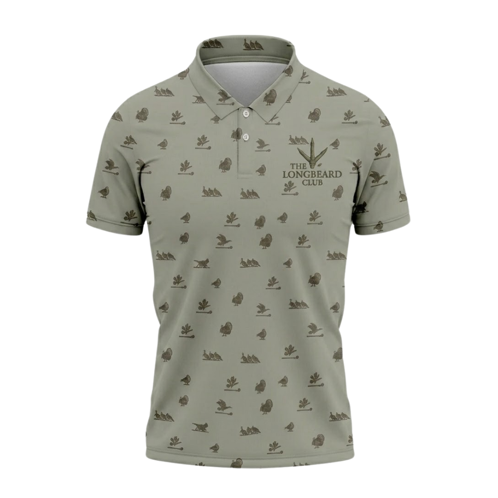 The Longbeard Club Men's Turkey Huting Golf Polo Shirt, Hunting Turkey Golf Shirts GZ0301