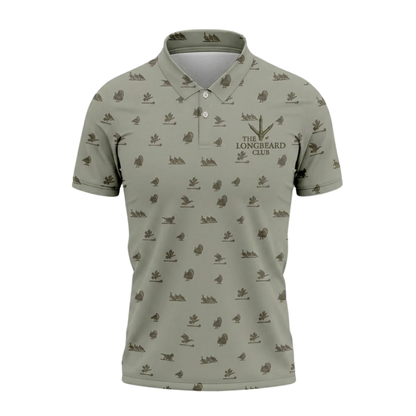 The Longbeard Club Men's Turkey Huting Golf Polo Shirt, Hunting Turkey Golf Shirts GZ0301
