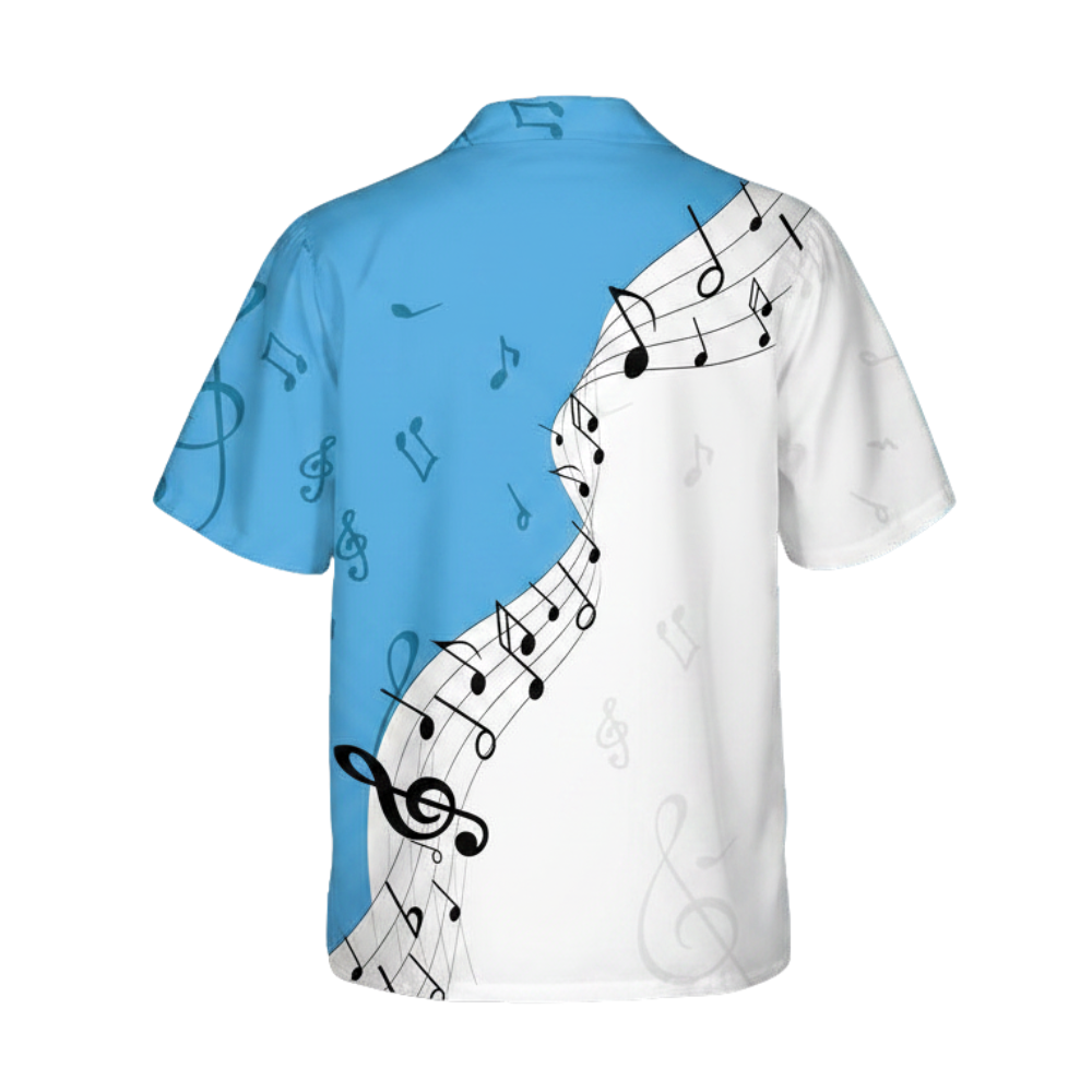Music Notes Blue And White Hawaiian Shirt For Men Women, Music Lover Hawaiian Shirts HE0238