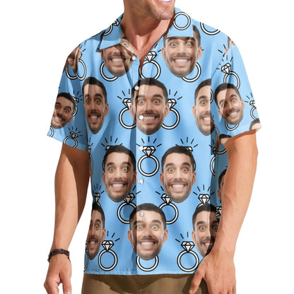 Custom Face Bachelor Hawaiian Shirt For Men, Custom Photo Wedding Bachelor Party Hawaiian Shirt HE0602