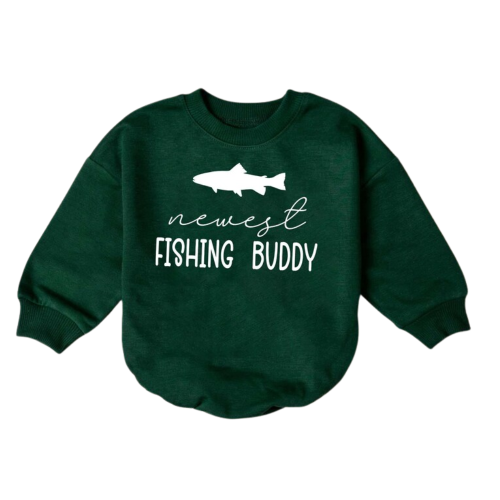 Newest Fishing Buddy Baby Romper Sweatshirt, Fishing Lover Romper Sweatshirt For Baby BB0548