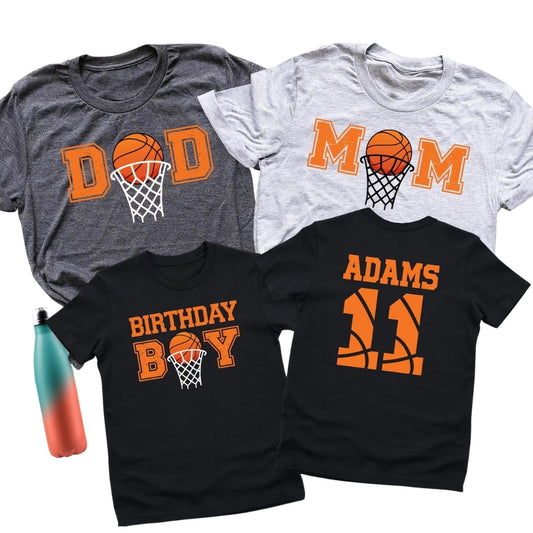 Custom Matching Birthday Boy Basketball Family T Shirts, Custom Basketball Birthday Shirts For Family ET0400