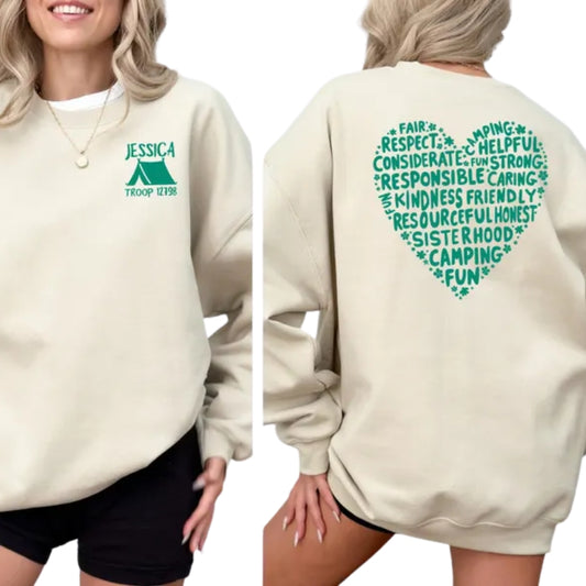 Custom Camp Troop Sweatshirt, Custom Camping Road Trip Sweatshirt 2D0463