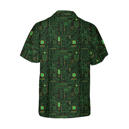 Circuit Board Computer Men's Hawaiian Shirts, Computer Hawaiian Shirt For Coder HE0250