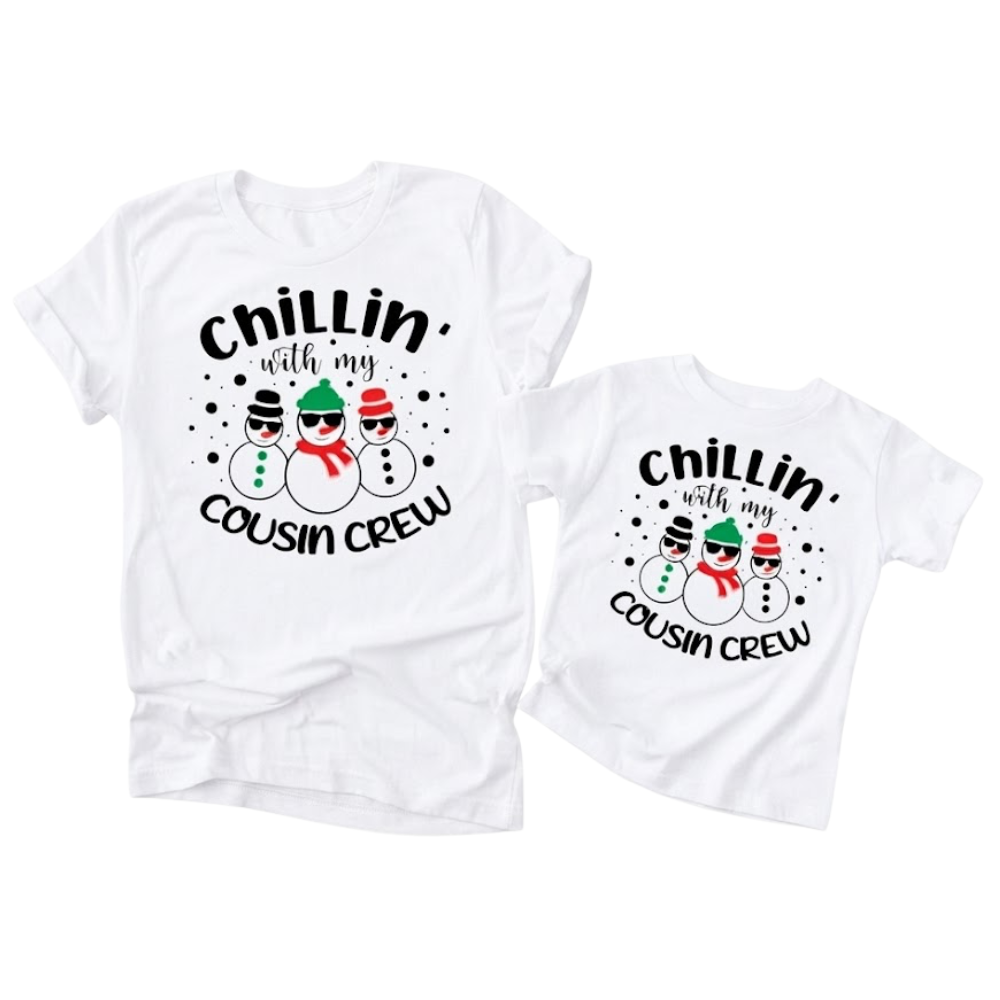 Chillin With My Cousin Matching Christmas Family T Shirt, Cousin Christmas Shirts ET1454