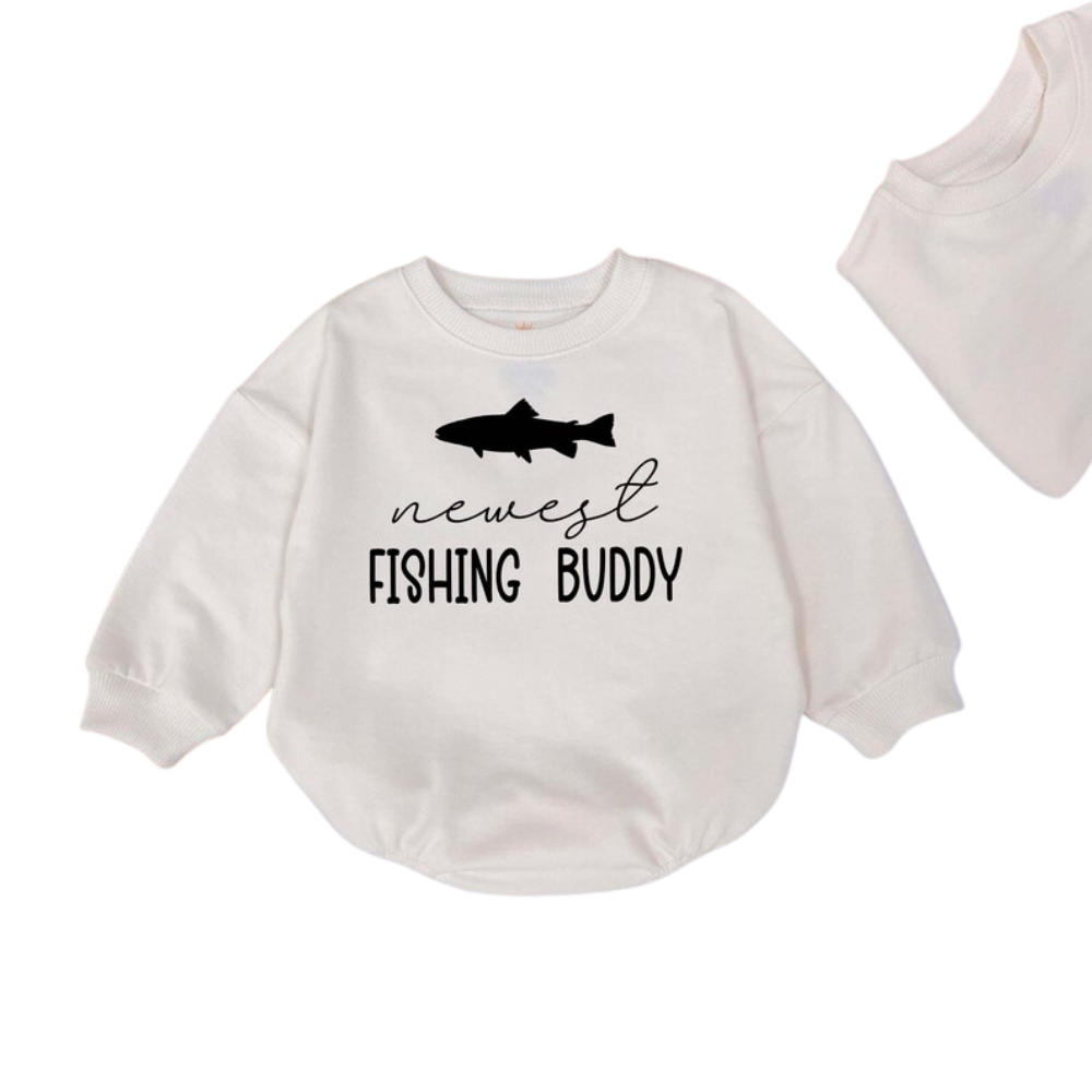 Newest Fishing Buddy Baby Romper Sweatshirt, Fishing Lover Romper Sweatshirt For Baby BB0548