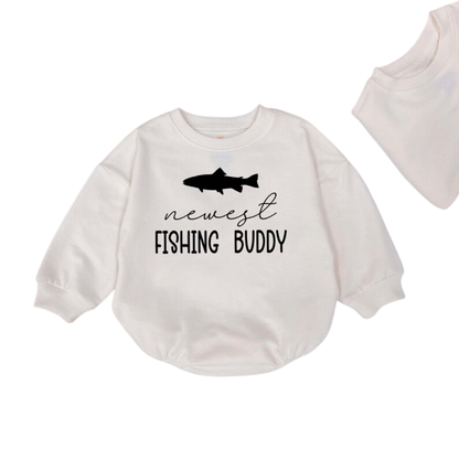 Newest Fishing Buddy Baby Romper Sweatshirt, Fishing Lover Romper Sweatshirt For Baby BB0548