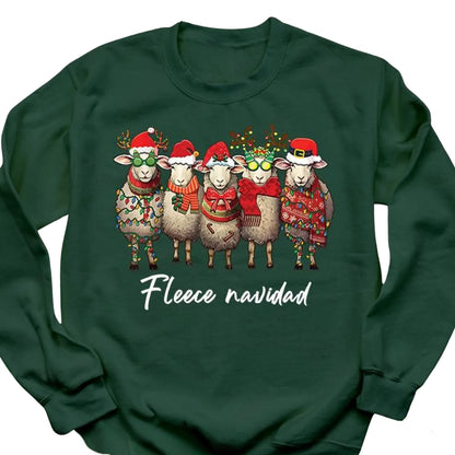 Fleece Navidad Christmas Sweatshirt, Sheep Lover Christmas Sweatshirt 2D0583