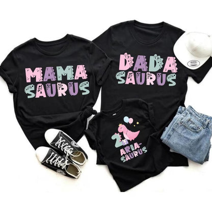 Mamasaurus Dadasaurus Matching 2nd Birthday Family T Shirts, Dinosaur Birthday Matching Shirts For Family ET0547