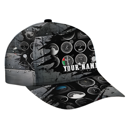 Custom Pilot 3D Printed Baseball Cap, Personalized Name Pilot Cap CP0486