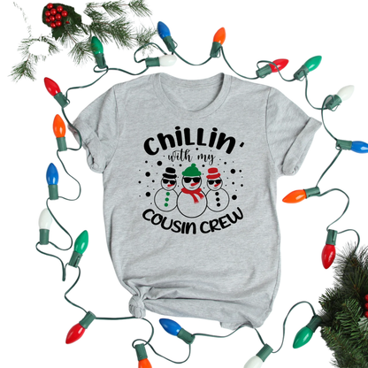 Chillin With My Cousin Matching Christmas Family T Shirt, Cousin Christmas Shirts ET1454