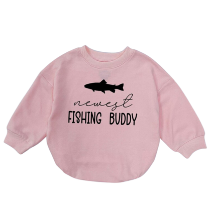 Newest Fishing Buddy Baby Romper Sweatshirt, Fishing Lover Romper Sweatshirt For Baby BB0548