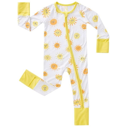Sun Yellow Baby Convertible Zippy Romper, Sun Baby Romper Convertible BB0412