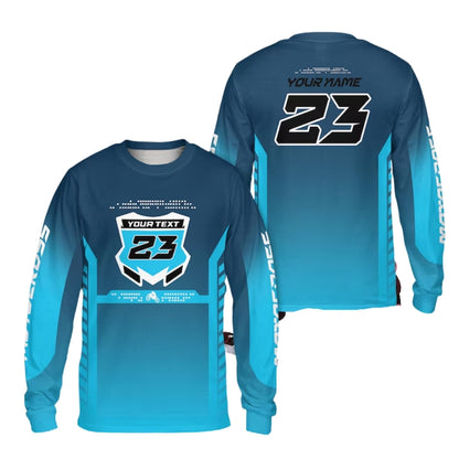 Personalised Neon Mens Long Sleeve Motocross Jersey, Custom Motocross Shirts ME0042
