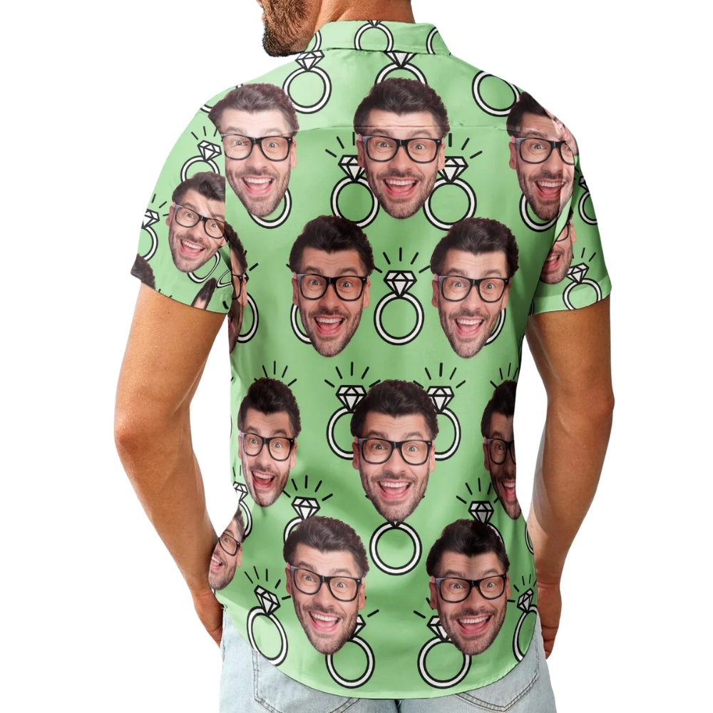 Custom Face Bachelor Hawaiian Shirt For Men, Custom Photo Wedding Bachelor Party Hawaiian Shirt HE0602