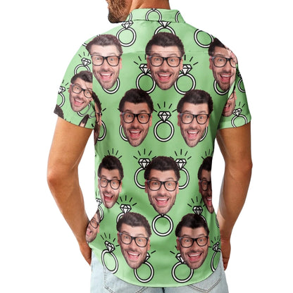 Custom Face Bachelor Hawaiian Shirt For Men, Custom Photo Wedding Bachelor Party Hawaiian Shirt HE0602