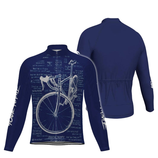 Custom Cycology Blue Cycling Long Sleeve Jersey For Men, Custom Cycling Jerseys CG0653