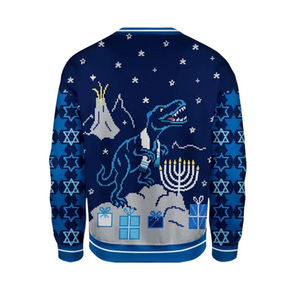 T-Rex Christmas Sweatshirt 3d Printed, Dinosaur Xmas Sweatshirt For Men 2D1085