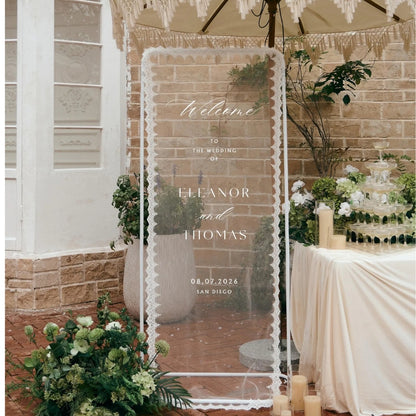 Welcome To The Wedding Of Custom Lace Welcome Banner, Custom Welcome Sign For Wedding Day WD0389