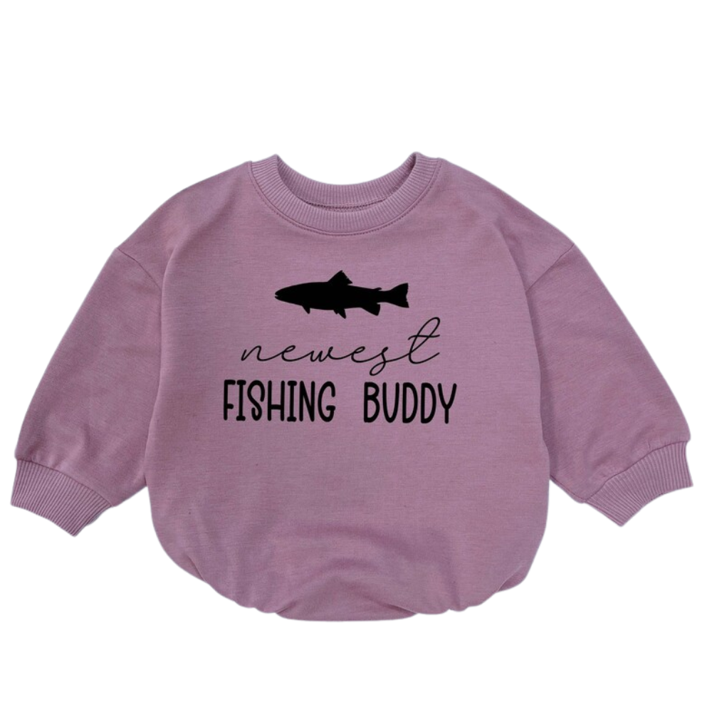 Newest Fishing Buddy Baby Romper Sweatshirt, Fishing Lover Romper Sweatshirt For Baby BB0548
