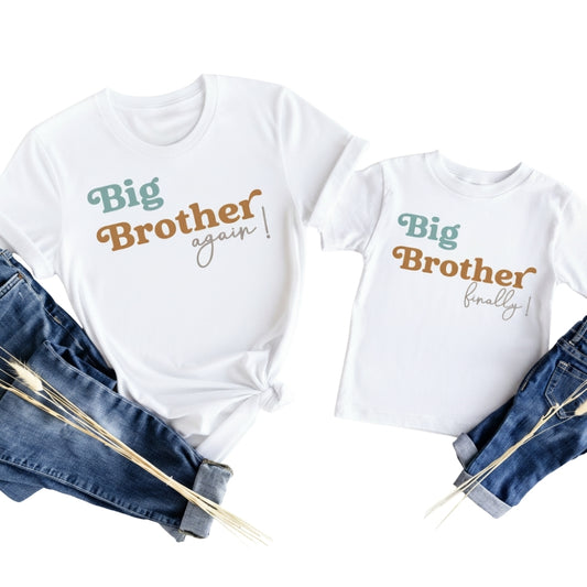 Big Brother Again Big Brother Finally Matching Pregnancy Announcement Shirts For Siblings, Baby Reveal Matching Shirts For Family ET0402