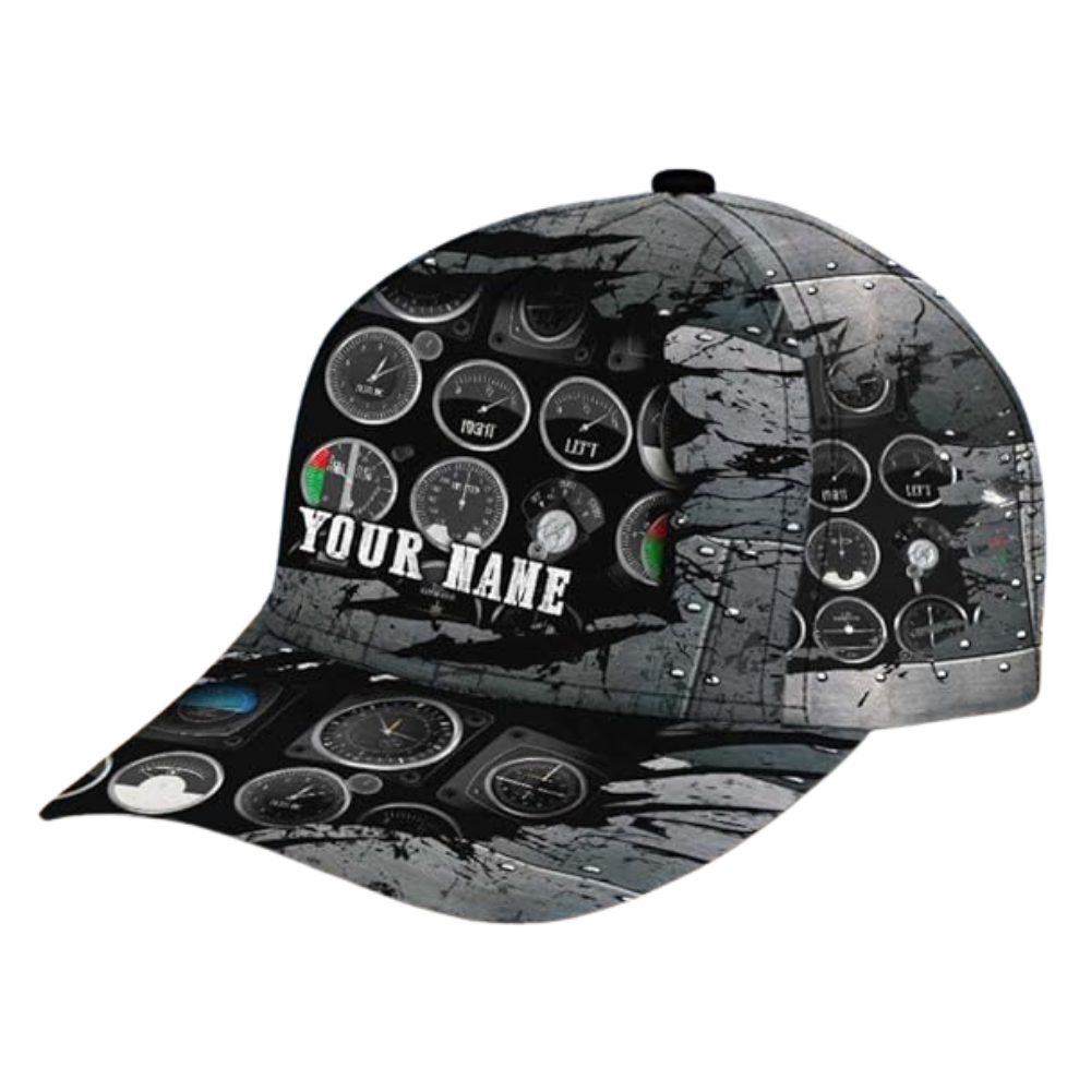 Custom Pilot 3D Printed Baseball Cap, Personalized Name Pilot Cap CP0486