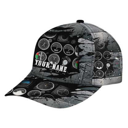 Custom Pilot 3D Printed Baseball Cap, Personalized Name Pilot Cap CP0486