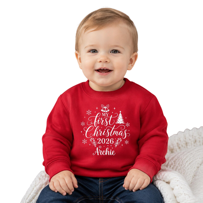First Christmas As Mum Dad Custom Family Matching Sweatshirt, Personalized Family Christmas Sweatshirt ET1644