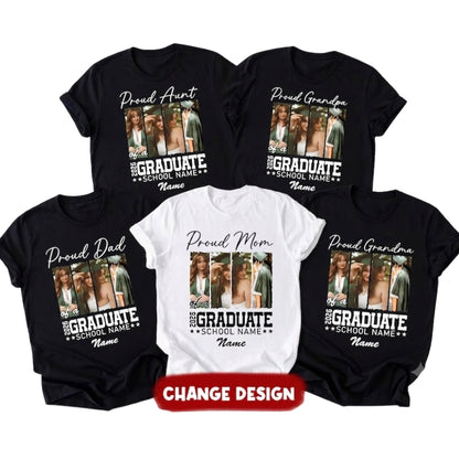 Custom Photo Matching Family Graduation T Shirt, Custom Matching Grad Family Shirts With Photo ET1116