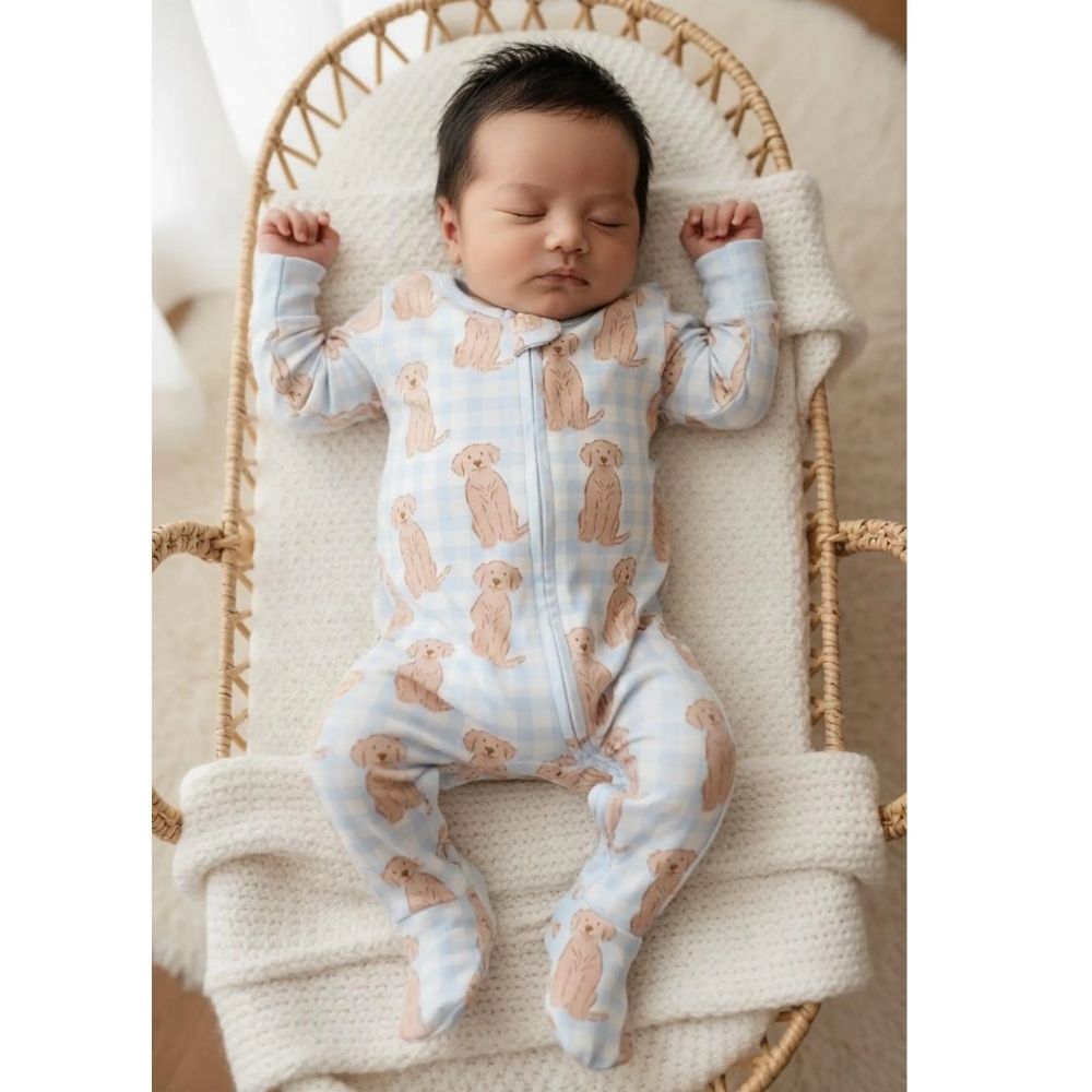 Golden Retriever Baby Romper Convertible Zipper, Golden Retriever Dog Lover Romper Convertible For Baby BB0355