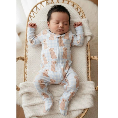 Golden Retriever Baby Romper Convertible Zipper, Golden Retriever Dog Lover Romper Convertible For Baby BB0355