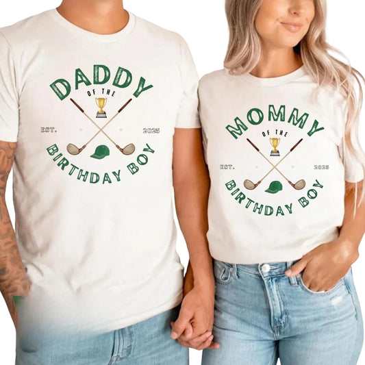 Custom Matching Golf First Birthday Boy Family T Shirts, Custom 1st Birthday Golf Shirts For Family ET0548