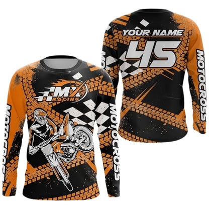 Custom MX Racing Motocross Long Sleeve Jersey For Men, Custom Motocross Shirts MZ0078