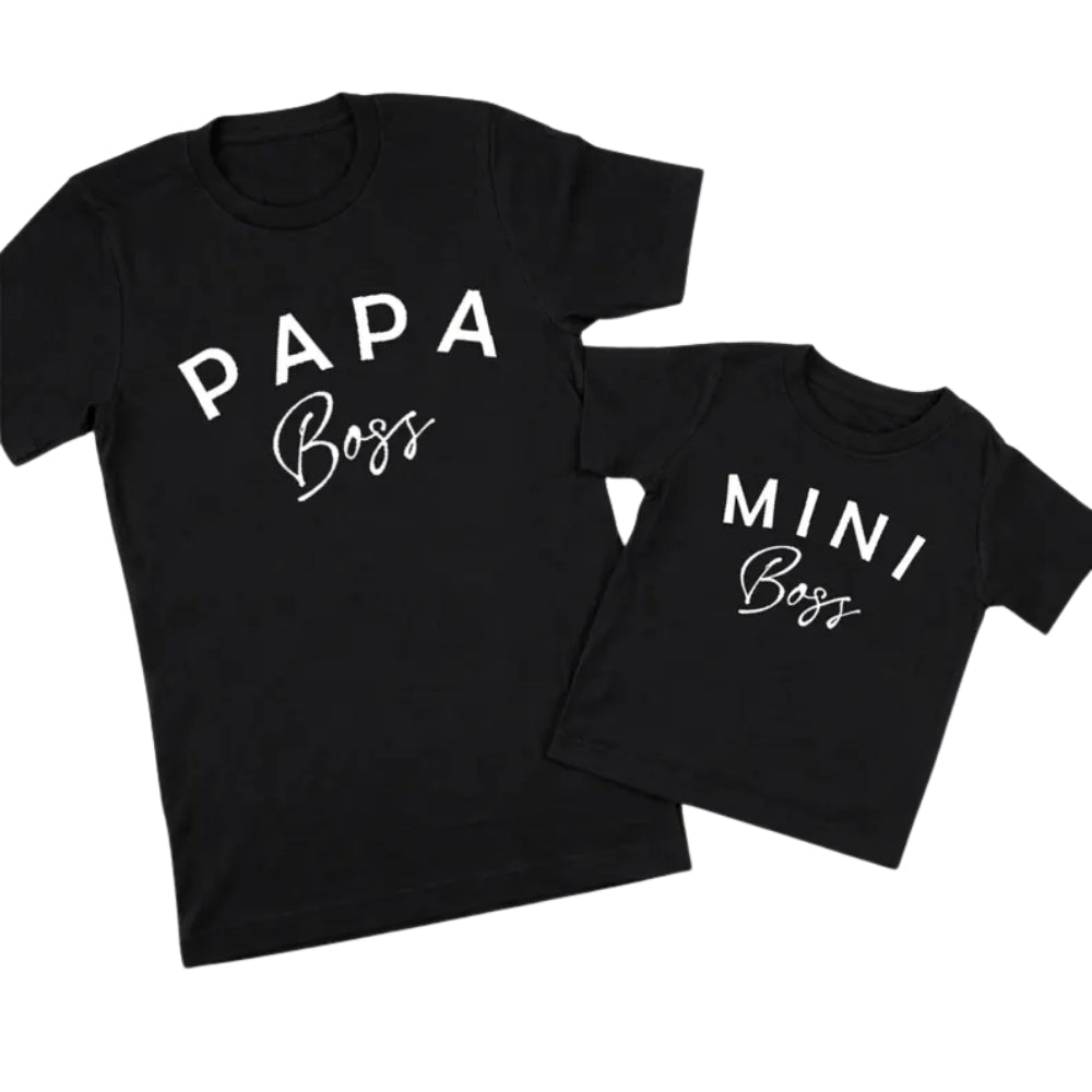 Papa Boss Mama Boss Baby Boss Matching Family T Shirts, Custom Family Boss Matching Shirts ET0689