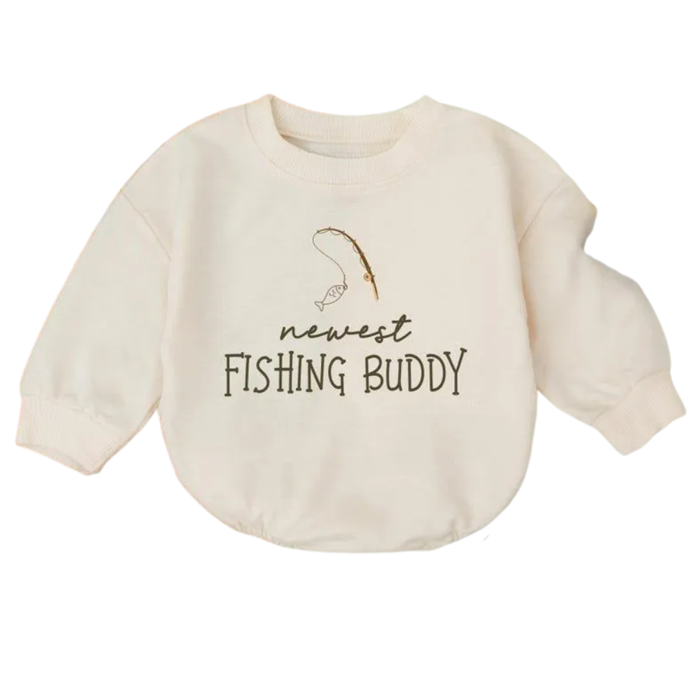 Newest Fishing Buddy Romper Sweatshirt Baby, Fishing Baby Romper Sweatshirt BB0549