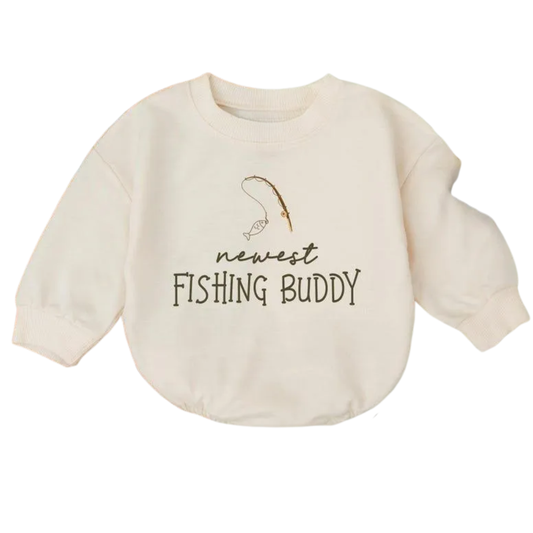 Newest Fishing Buddy Romper Sweatshirt Baby, Fishing Baby Romper Sweatshirt BB0549