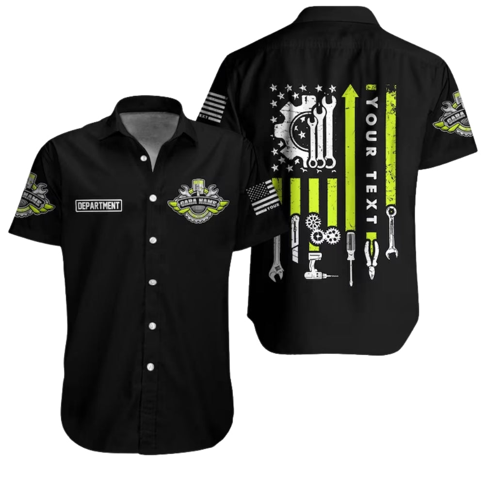 Custom Racing Mechanic Workwear Hawaiian Shirt For Men, Custom Mechanic Uniform Shirts HE0196
