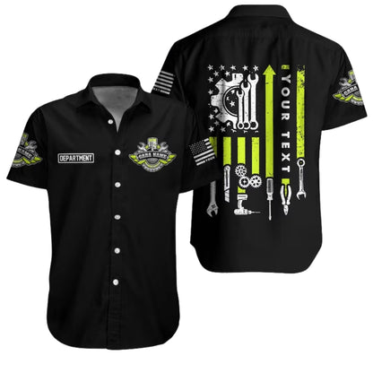 Custom Racing Mechanic Workwear Hawaiian Shirt For Men, Custom Mechanic Uniform Shirts HE0196