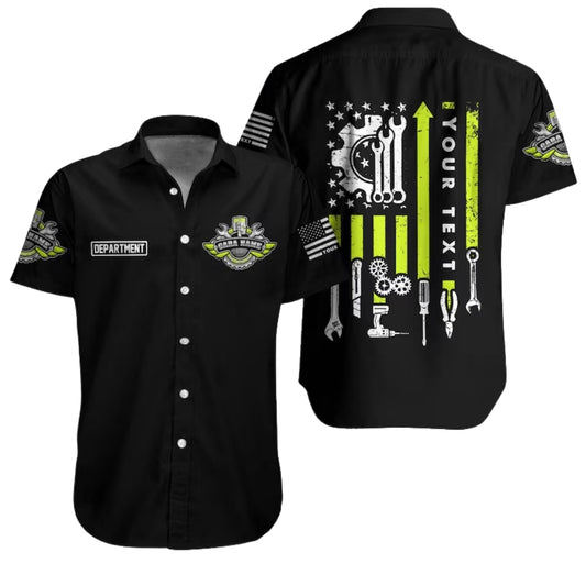 Custom Racing Mechanic Workwear Hawaiian Shirt For Men, Custom Mechanic Uniform Shirts HE0196