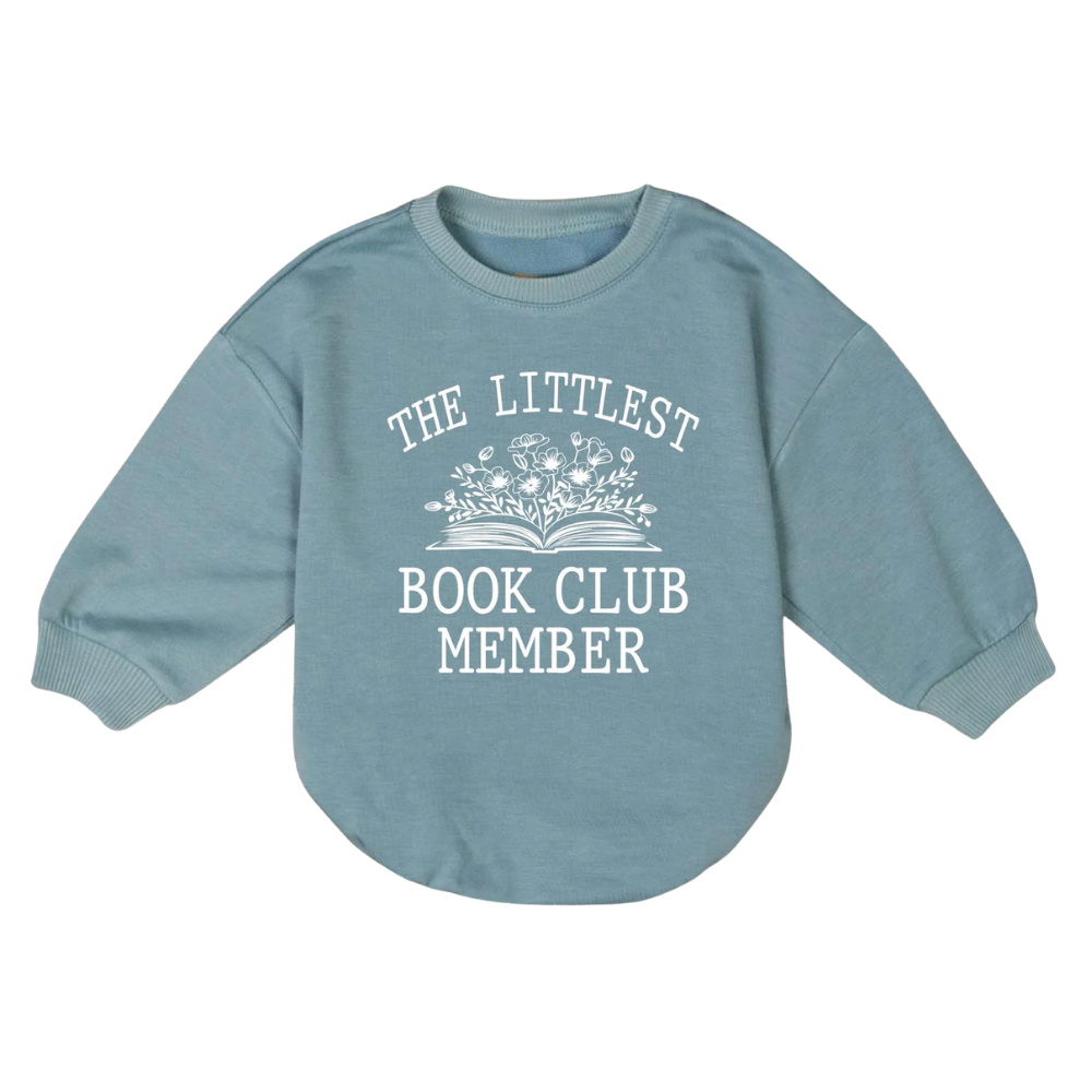 The Littlest Book Club Member Baby Romper Sweatshirt, Wildflower Bookworm Baby Romper Sweatshirt BB0167