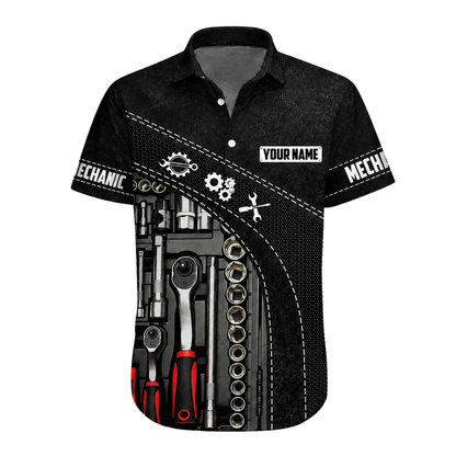 Custom Name Mechanic Hawaiian Shirt For Men, Personalized Mechanic Hawaiian Shirts HE0287