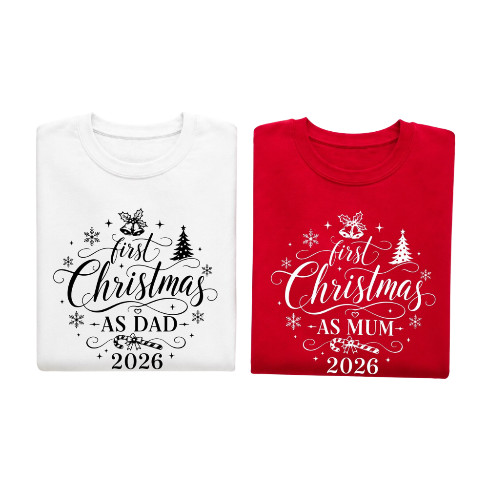 First Christmas As Mum Dad Custom Family Matching Sweatshirt, Personalized Family Christmas Sweatshirt ET1644