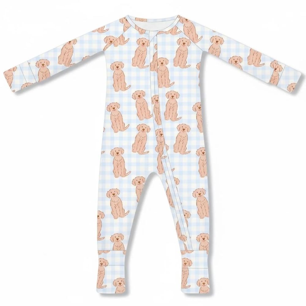 Golden Retriever Baby Romper Convertible Zipper, Golden Retriever Dog Lover Romper Convertible For Baby BB0355